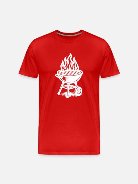 Grill Fire Grilling - Men's Premium Organic T-Shirt - red