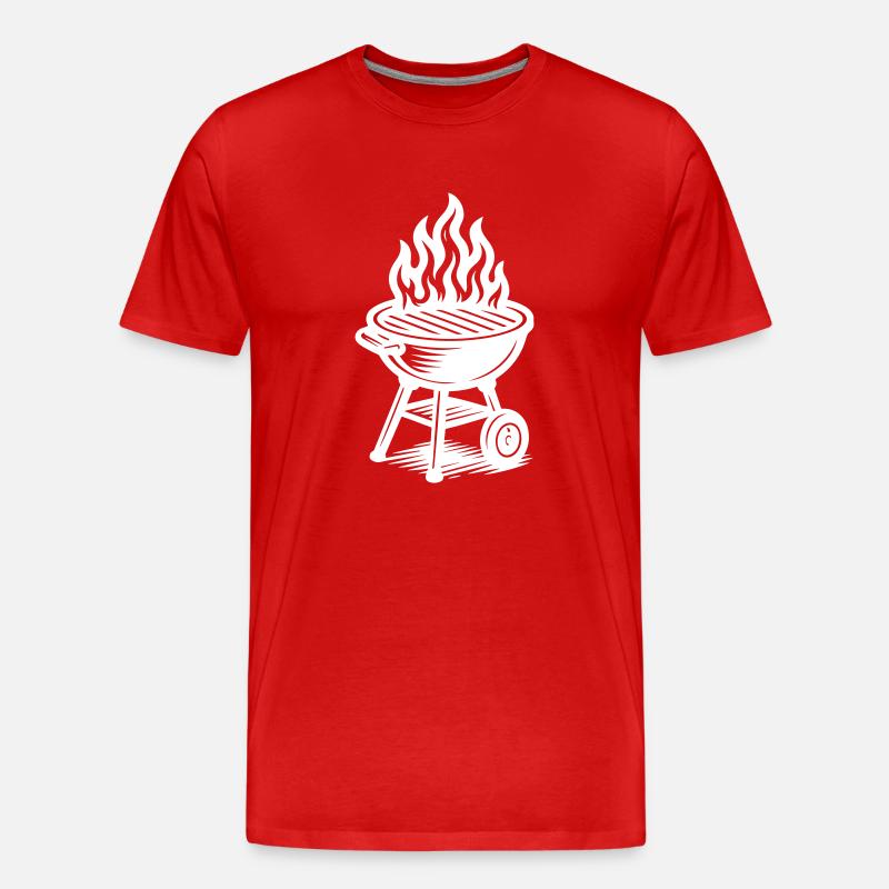 Grill Fire Grilling - Men's Premium Organic T-Shirt - red