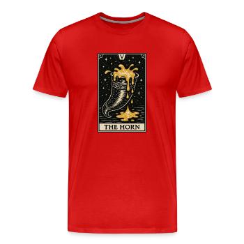 The Horn – Mead Tarot Drinking Ritual Card - Men's Premium Organic T-Shirt - red - Front - Damien (186cm)