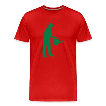Jardinier - T-shirt bio Premium Homme - rouge - Devant - Damien (186cm)
