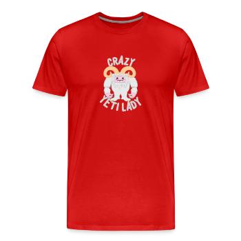 Dame folle de yeti - T-shirt bio Premium Homme - rouge - Devant - Damien (186cm)