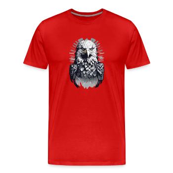 Bald Eagle - Men's Premium Organic T-Shirt - red - Front - Damien (186cm)