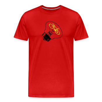 Bulb / Bike - T-shirt bio Premium Homme - rouge - Devant - Damien (186cm)