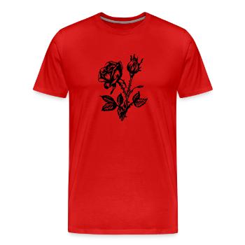 Fleur de rose - T-shirt bio Premium Homme - rouge - Devant - Damien (186cm)