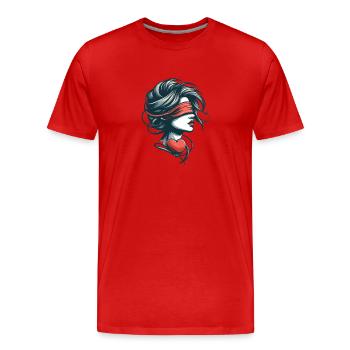 Heart of Breton in love - Men's Premium Organic T-Shirt - red - Front - Damien (186cm)