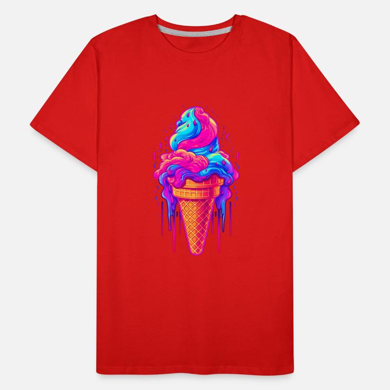 Retro Eiscream Eis Waffeleis für eine Eis Männer Premium Bio T-Shirt