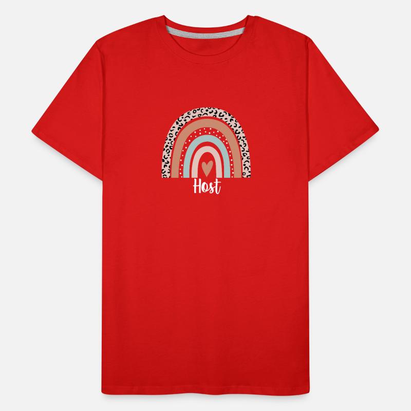 Host Rainbow Leopard Funny Host Appreciation Men's Premium Organic T-Shirt