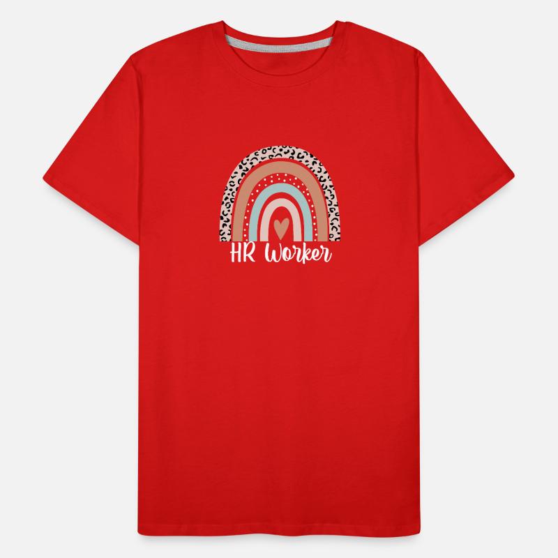 HR-Mitarbeiter Regenbogen-Leopard Lustiger HR-Mitarbeiter Männer Premium Bio T-Shirt