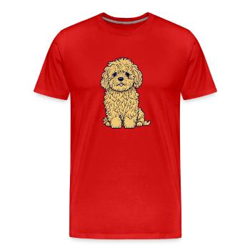 Süßer Maltipoo Pudel Malteser - Männer Premium Bio T-Shirt - Rot - Vorne - Damien (186cm)
