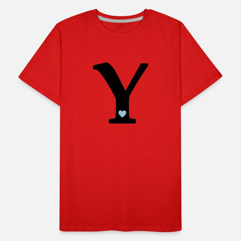 Buchstabe Y Anfangsbuchstabe Männer Premium Bio T-Shirt