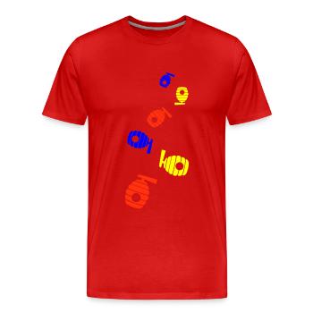 Abeille Icon miel - T-shirt bio Premium Homme - rouge - Devant - Damien (186cm)