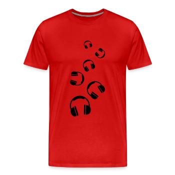 Icône casque - T-shirt bio Premium Homme - rouge - Devant - Damien (186cm)