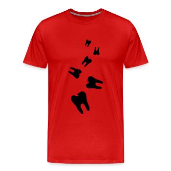 Tooth symbol - Men's Premium Organic T-Shirt - red - Front - Damien (186cm)