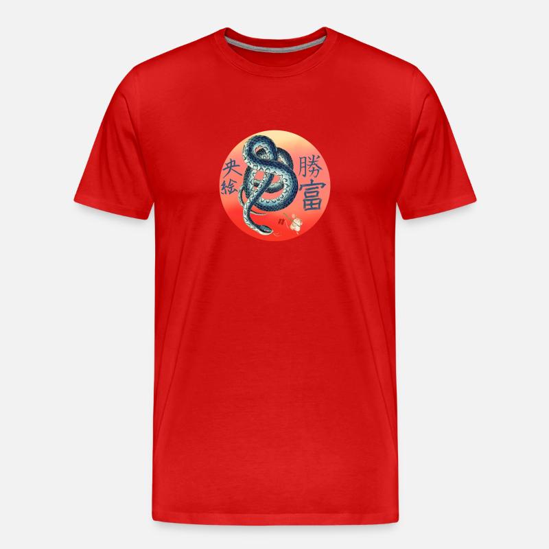 Schlange_Beutejagd - Männer Premium Bio T-Shirt - Rot