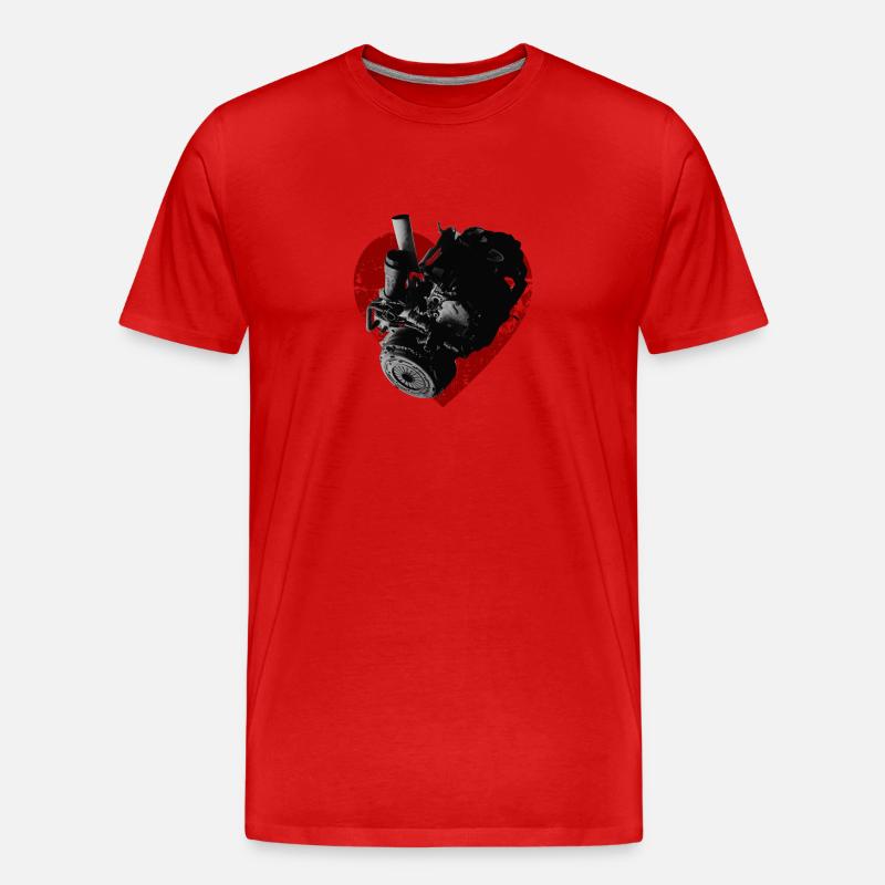 MotorHerz - Männer Premium Bio T-Shirt - Rot