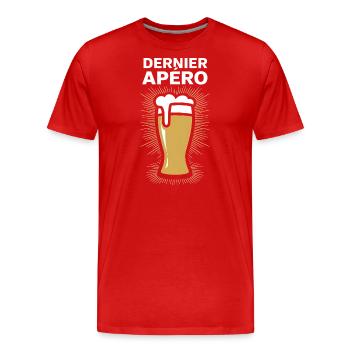 t-shirt Last aperitif – stag party - Men's Premium Organic T-Shirt - red - Front - Damien (186cm)