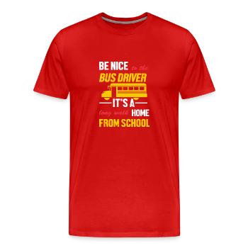 School Bus Driver School Bus - Men's Premium Organic T-Shirt - red - Front - Damien (186cm)