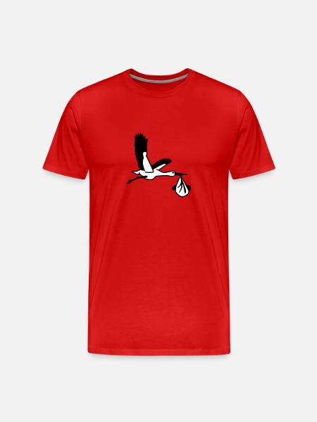 Stork - Men's Premium Organic T-Shirt - red