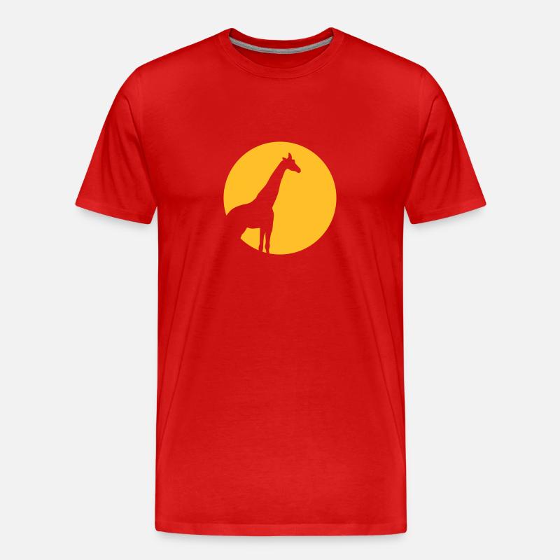 Giraffe - Männer Premium Bio T-Shirt - Rot