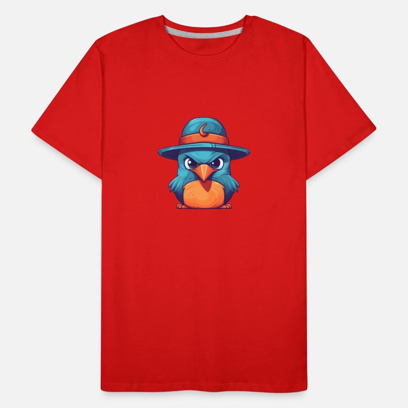 vogel mit hut Männer Premium Bio T-Shirt
