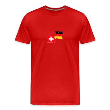 Suisse Allemagne Drapeau Allemand Suisse - T-shirt bio Premium Homme - rouge - Devant - Damien (186cm)