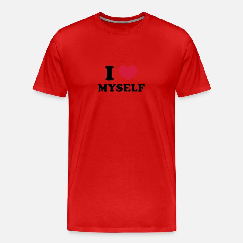I Love Myself - Männer Premium Bio T-Shirt - Rot