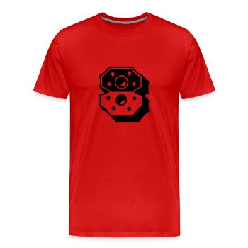 Numéro huit - T-shirt bio Premium Homme - rouge - Devant - Damien (186cm)