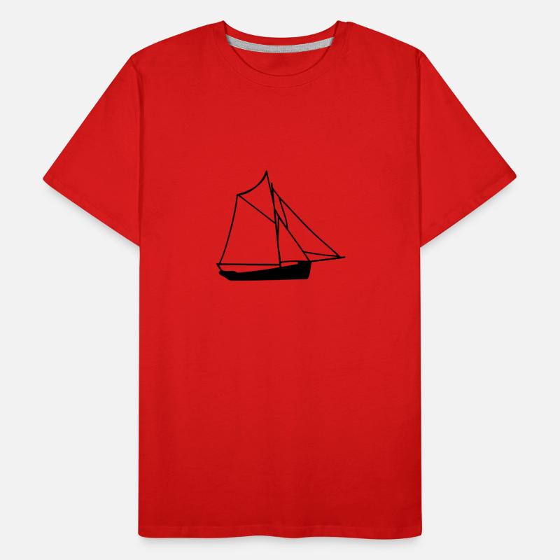 sloop boat ship sloop frigate drawing Men's Premium Organic T-Shirt