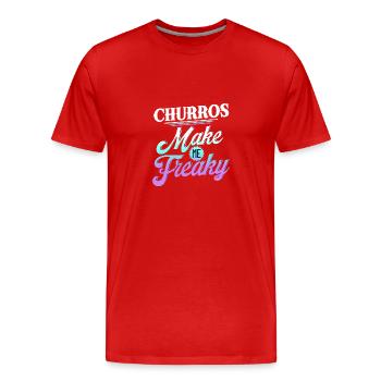 Les churros me rendent bizarre style amusant - T-shirt bio Premium Homme - rouge - Devant - Damien (186cm)