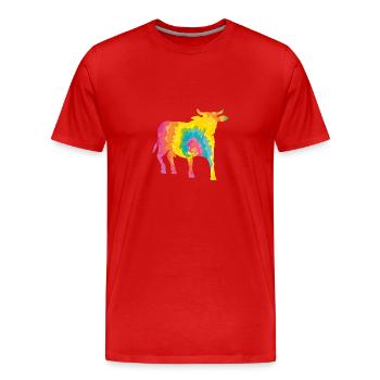 Bovins de buffle Bœufs - T-shirt bio Premium Homme - rouge - Devant - Damien (186cm)
