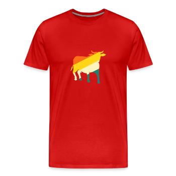 Bovins de buffle Bœufs - T-shirt bio Premium Homme - rouge - Devant - Damien (186cm)