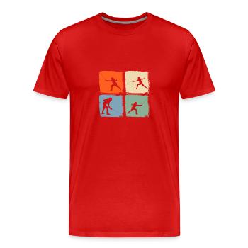 Fechter Fechten - Männer Premium Bio T-Shirt - Rot - Vorne - Damien (186cm)