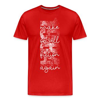 1984 - make Orwell fiction again - Männer Premium Bio T-Shirt - Rot - Vorne - Damien (186cm)