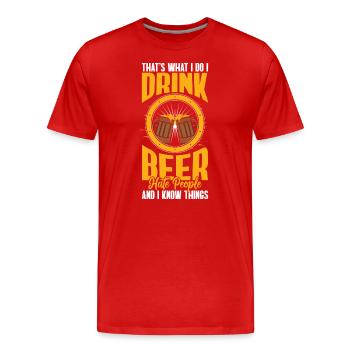 Sarcasme gens Misanthropie commune - T-shirt bio Premium Homme - rouge - Devant - Damien (186cm)