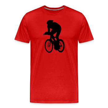 Vélo de route Vélo de route Vélo de route Vélo de route pour femmes - T-shirt bio Premium Homme - rouge - Devant - Damien (186cm)
