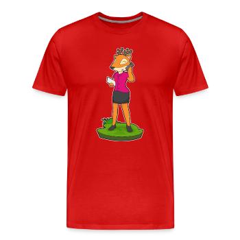 Deer Secretary Téléphone portable - T-shirt bio Premium Homme - rouge - Devant - Damien (186cm)