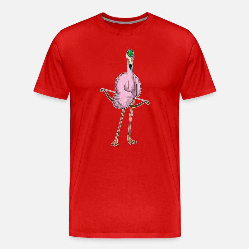 Flamingo Bogenschütze Bogen - Männer Premium Bio T-Shirt - Rot
