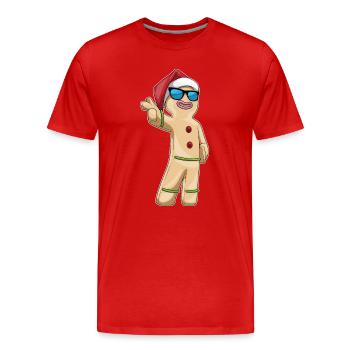 Lunettes de soleil de Noël Gingerbread Man - T-shirt bio Premium Homme - rouge - Devant - Damien (186cm)