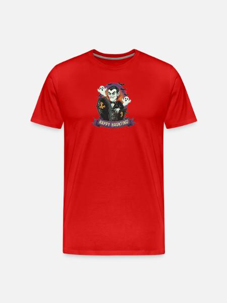 Vampir im Sarg für Halloween - Männer Premium Bio T-Shirt - Rot