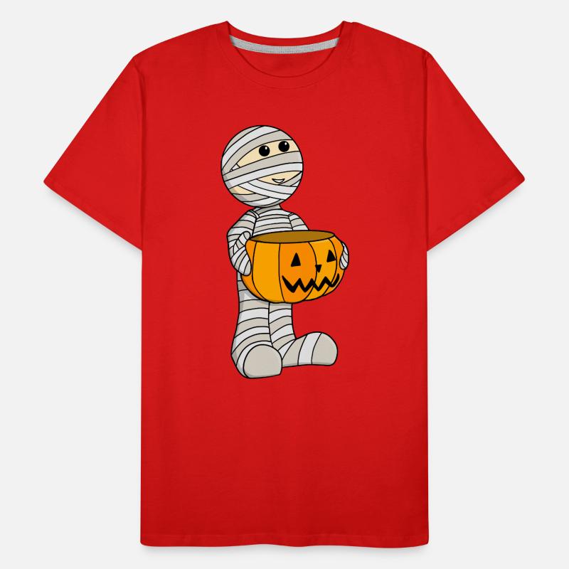 Süße Mumie mit Jack-o-Lantern Männer Premium Bio T-Shirt