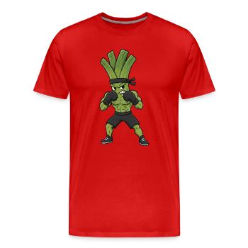 Arts martiaux d’arts martiaux Boxer Boxer Oigon Spring Oignon Précoce - T-shirt bio Premium Homme - rouge - Devant - Damien (186cm)