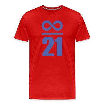Infinite by 21 Million Bitcoin Infinite Who - Men's Premium Organic T-Shirt - red - Front - Damien (186cm)
