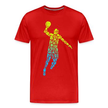 Basketball Symbols Boys Basketball - Men's Premium Organic T-Shirt - red - Front - Damien (186cm)