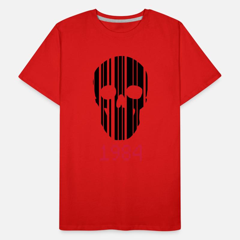 barcode Schädel 1984 Männer Premium Bio T-Shirt