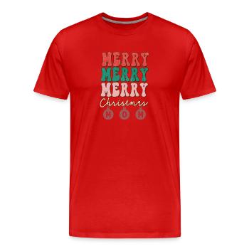 Joyeux Noël - T-shirt bio Premium Homme - rouge - Devant - Damien (186cm)