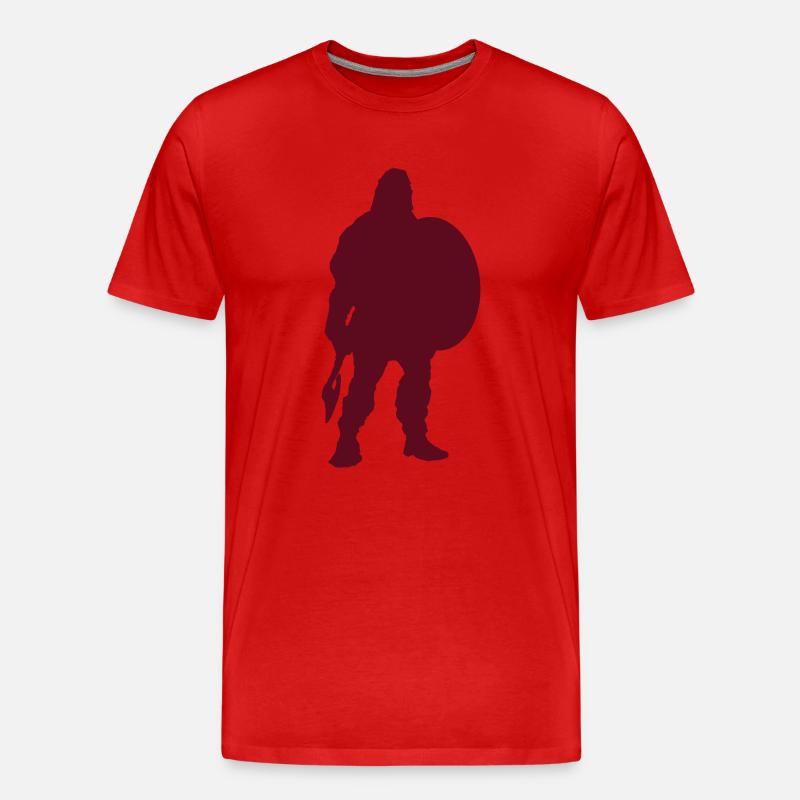 Wikinger Silhouette - Männer Premium Bio T-Shirt - Rot