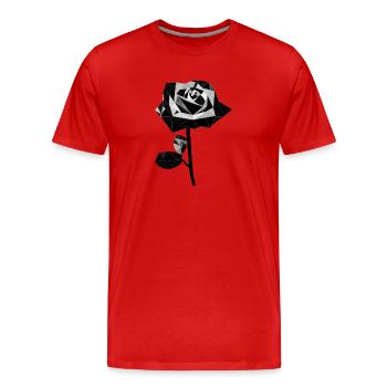 Polygone rose noire - T-shirt bio Premium Homme - rouge - Devant - Damien (186cm)