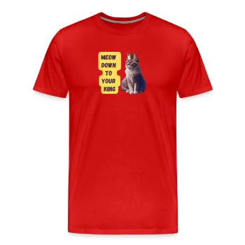 Miaou jusqu’à votre impression d’art King - T-shirt bio Premium Homme - rouge - Devant - Damien (186cm)