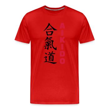 Aikido - Männer Premium Bio T-Shirt - Rot - Vorne - Damien (186cm)
