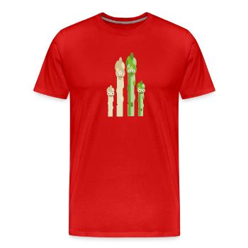 asparagus family,asparagus,white asparagus,family - Men's Premium Organic T-Shirt - red - Front - Damien (186cm)
